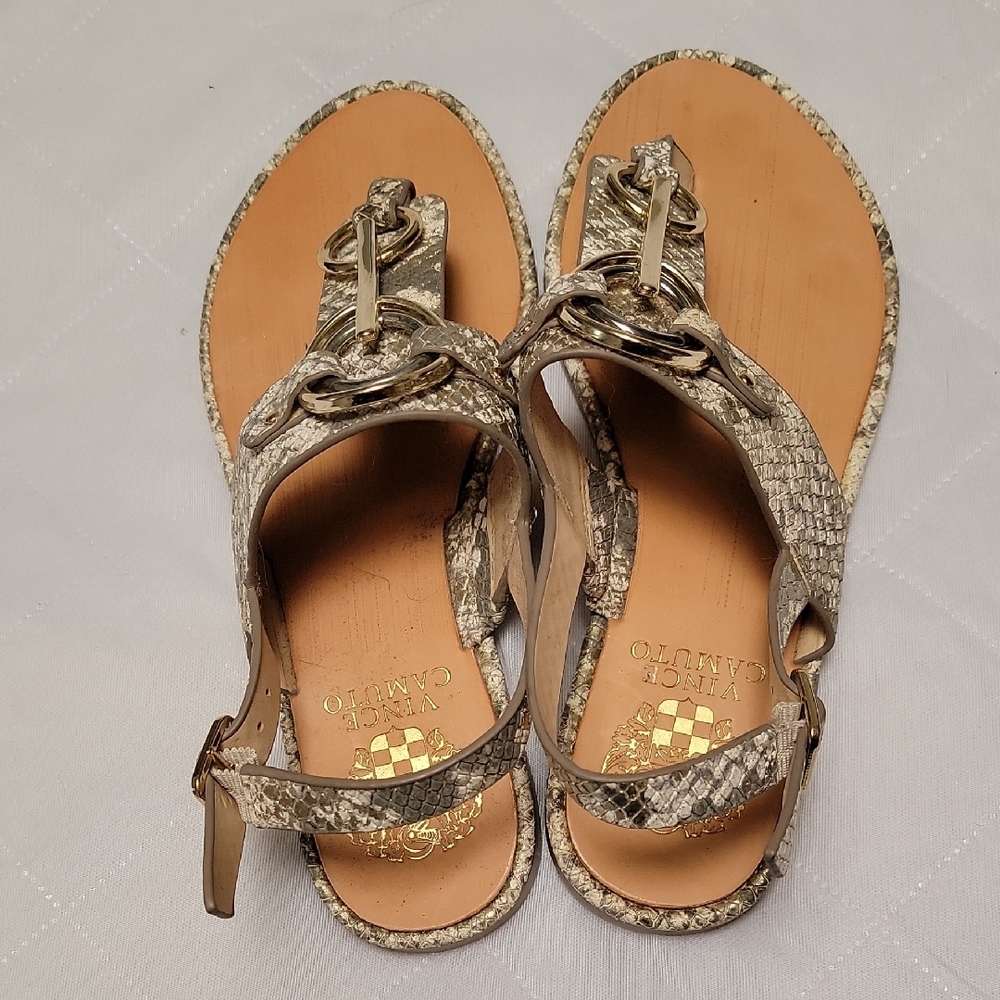 Vince Camuto Women's Snakeskin Sandals - Tan